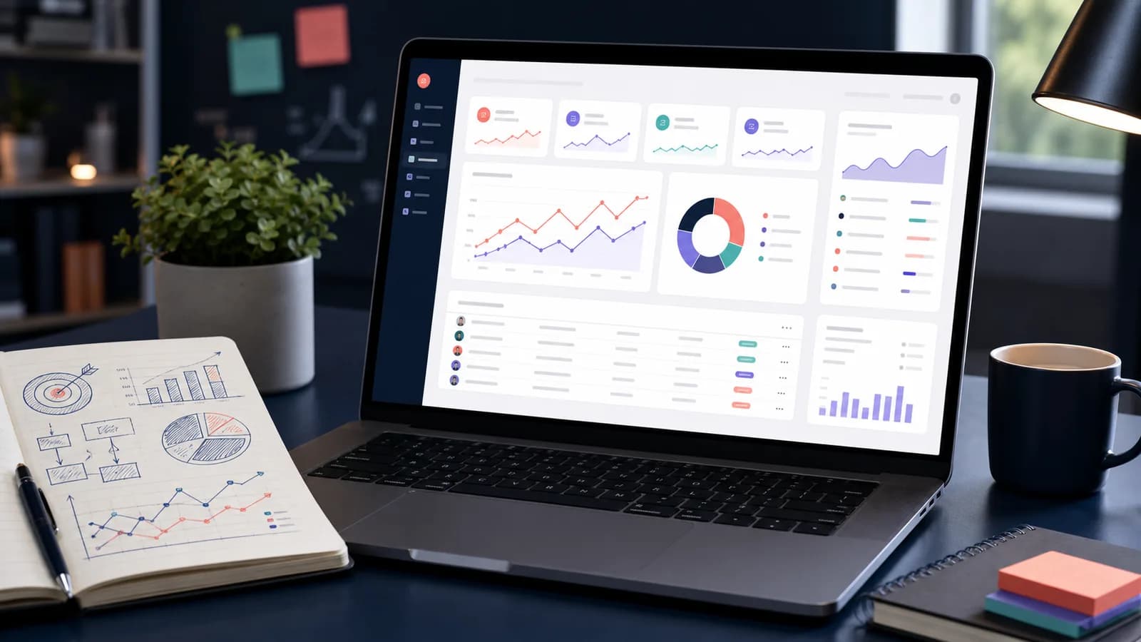 Workspace thiết kế website chuyên nghiệp tại Đà Nẵng với mockup landing page và bảng chi phí